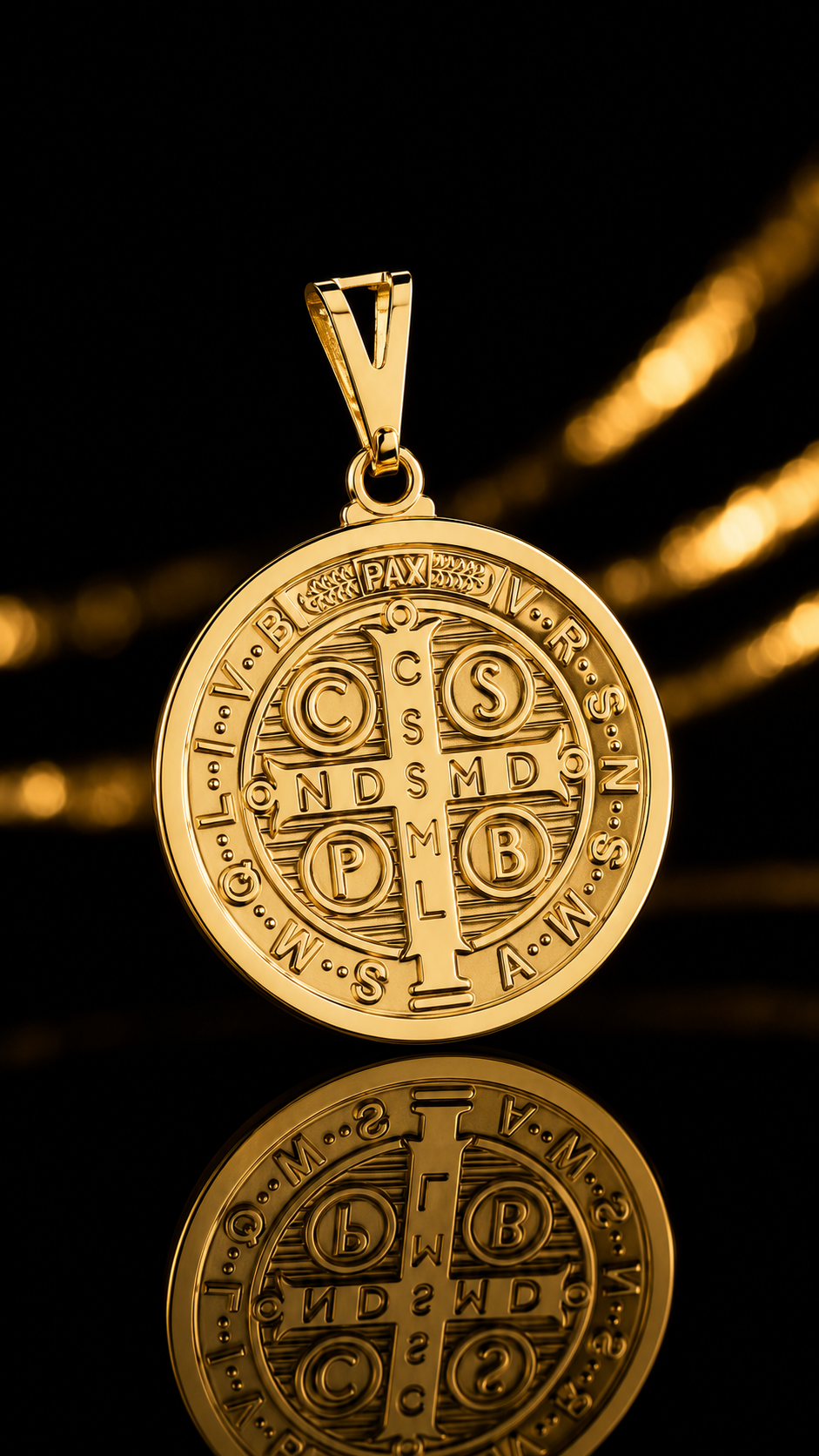 Pingente medalha São Bento dupla face P - especial