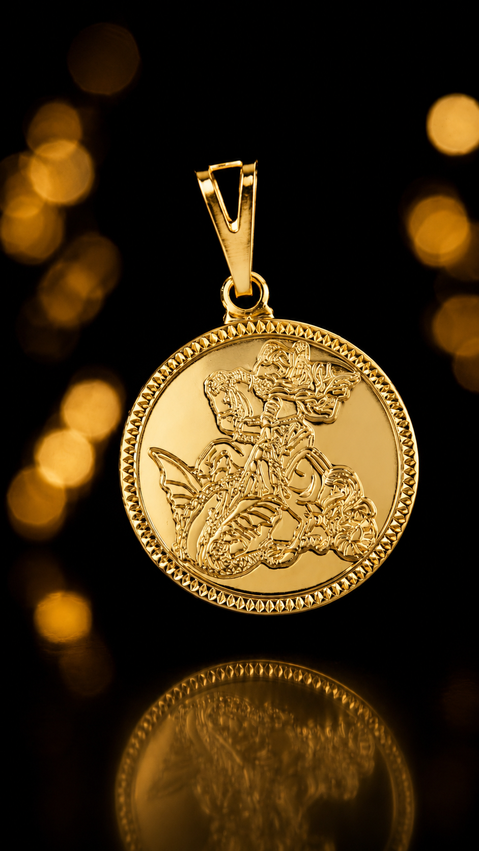 Pingente medalha moeda são jorge M