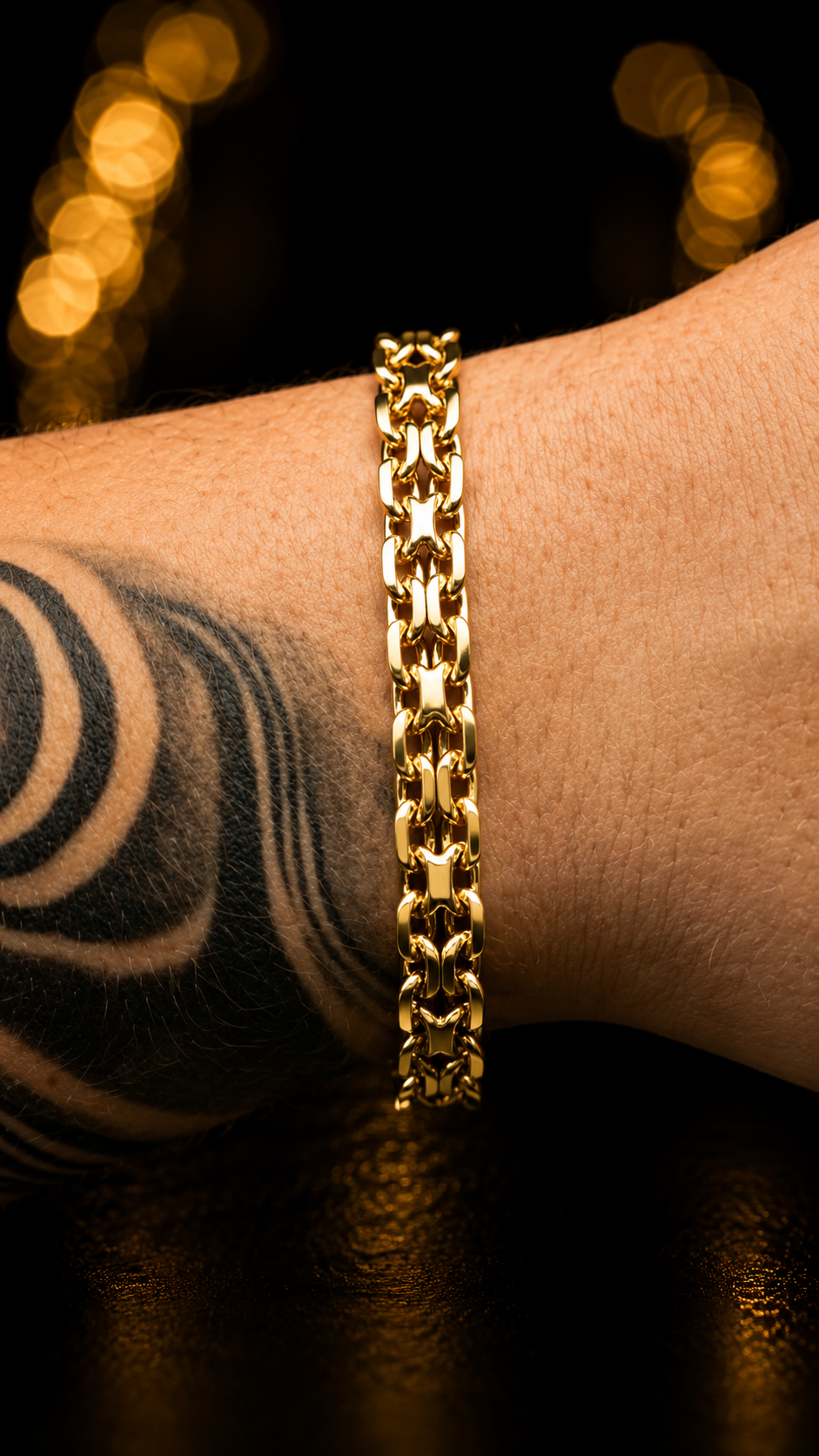 Pulseira cadeado duplo 8 mm