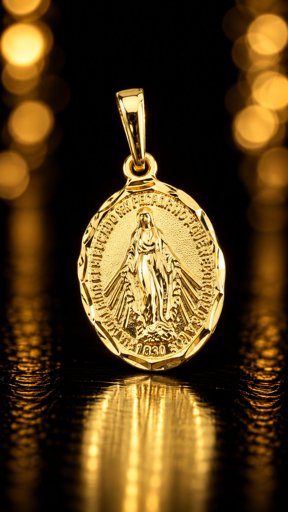 Pingente medalha P - Nossa Sra - frente e verso